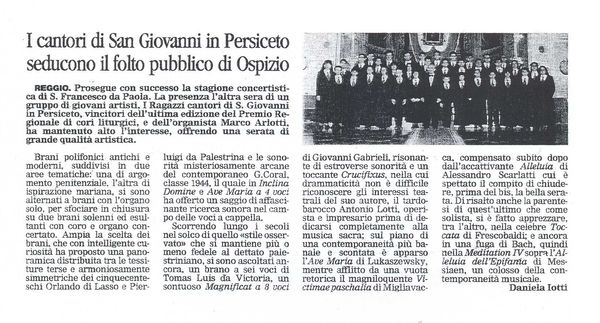 Ospizio, “Gazzetta di Reggio”, 20 gennaio 2001