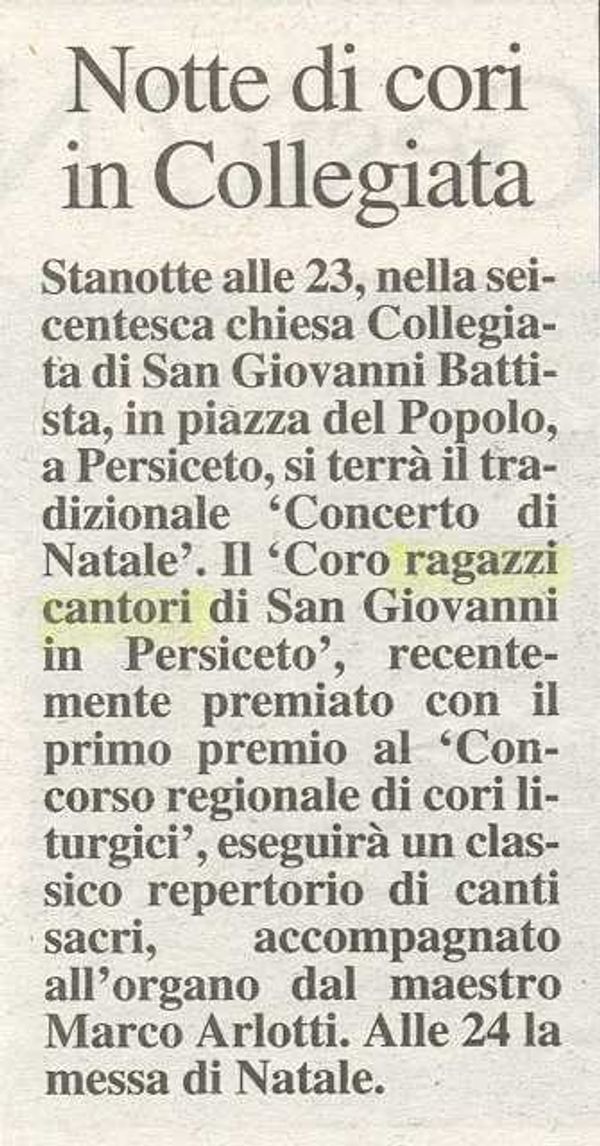 “il Resto del Carlino”, 24 dicembre 2000