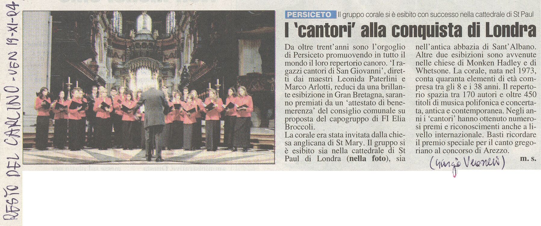 il Resto del Carlino, 19 novembre 2004