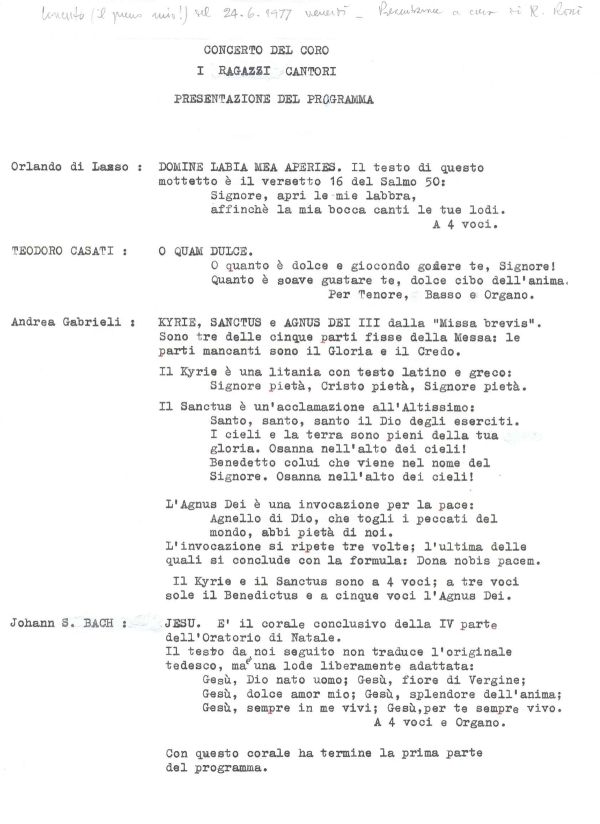 Presentazione del programma, 24 giugno 1977 (1/2)