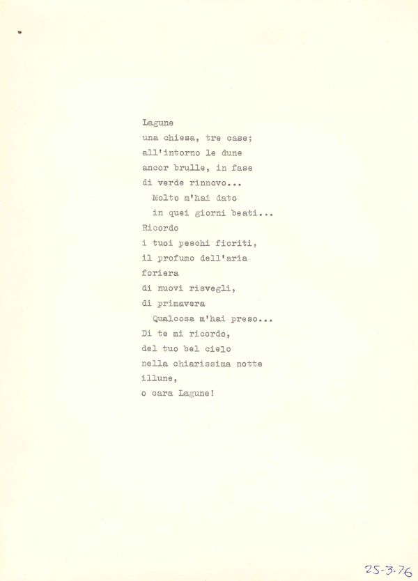 Lagune, 25 marzo 1976