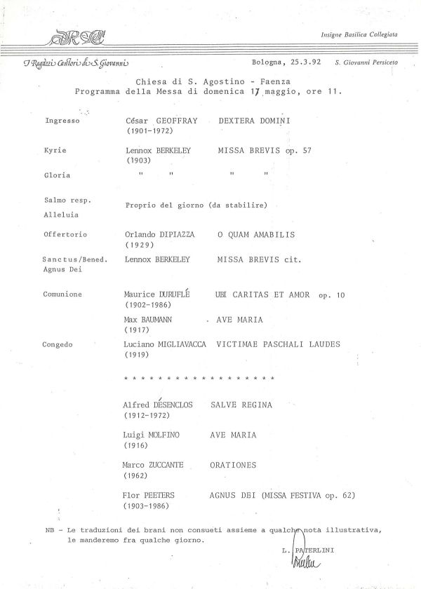 Faenza, 17 maggio 1992