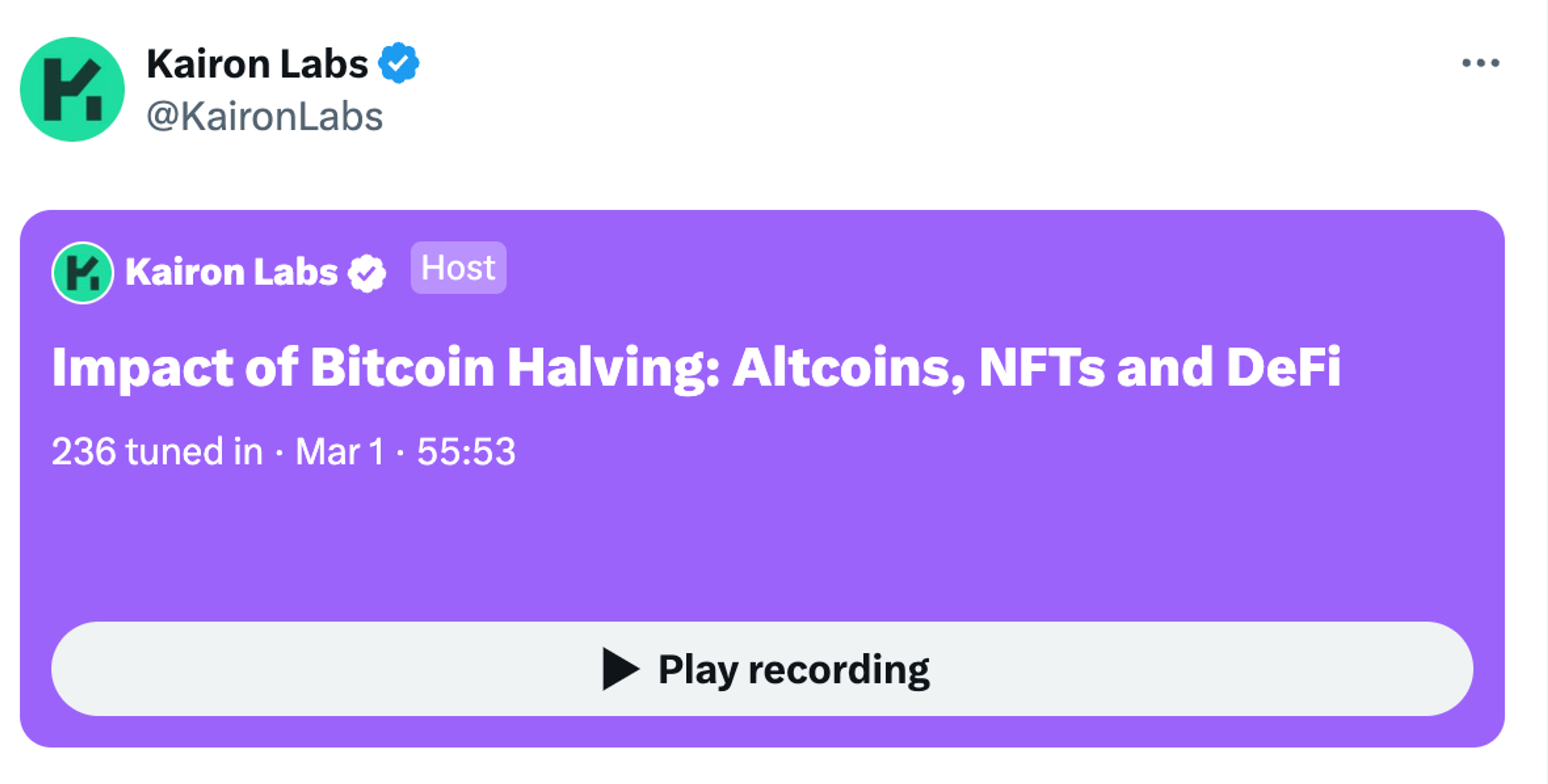 Impact of Bitcoin Halving to Altcoins, NFTs, and DeFi | Kairon Labs