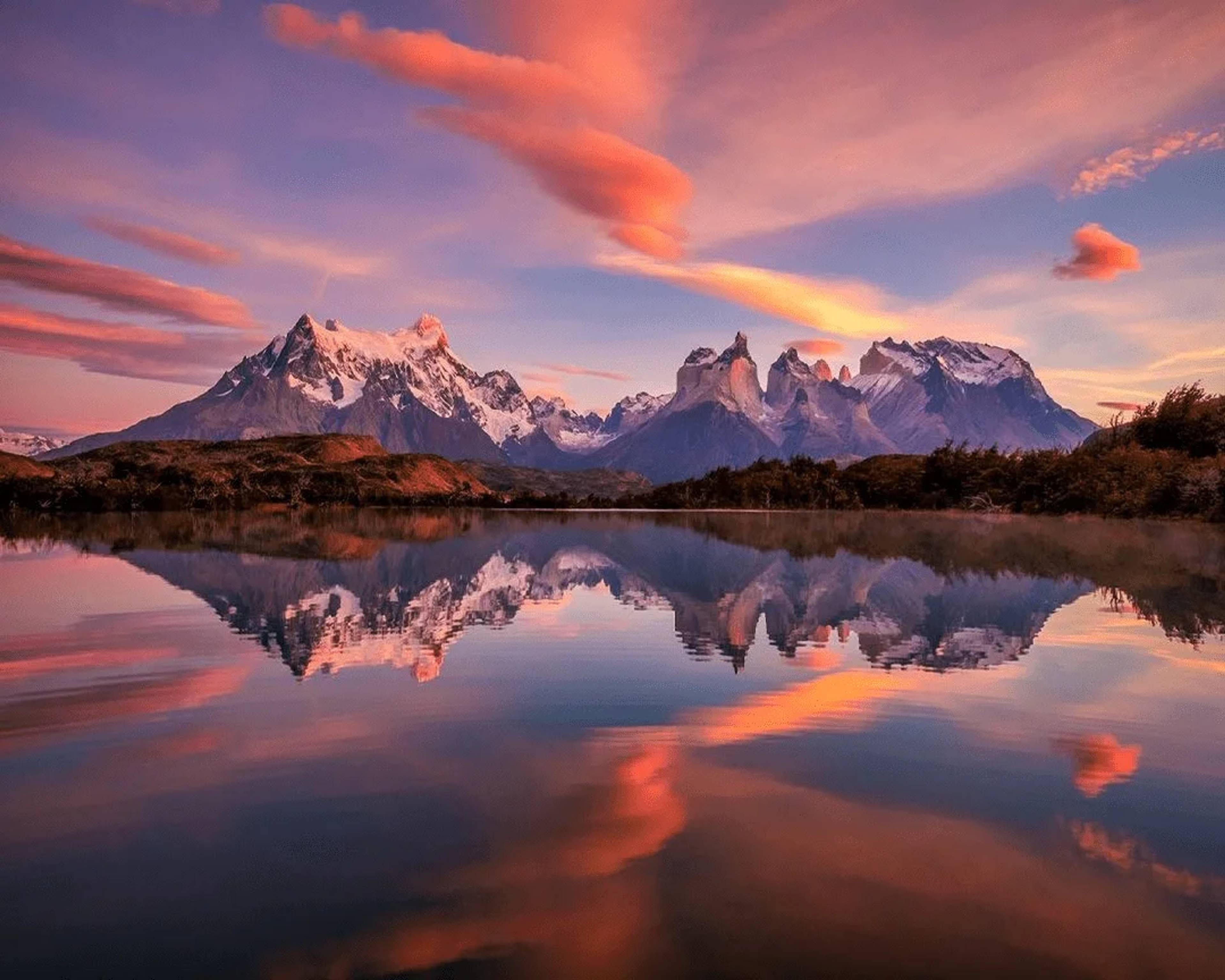 Photographers at sunrise over Torres del Paine