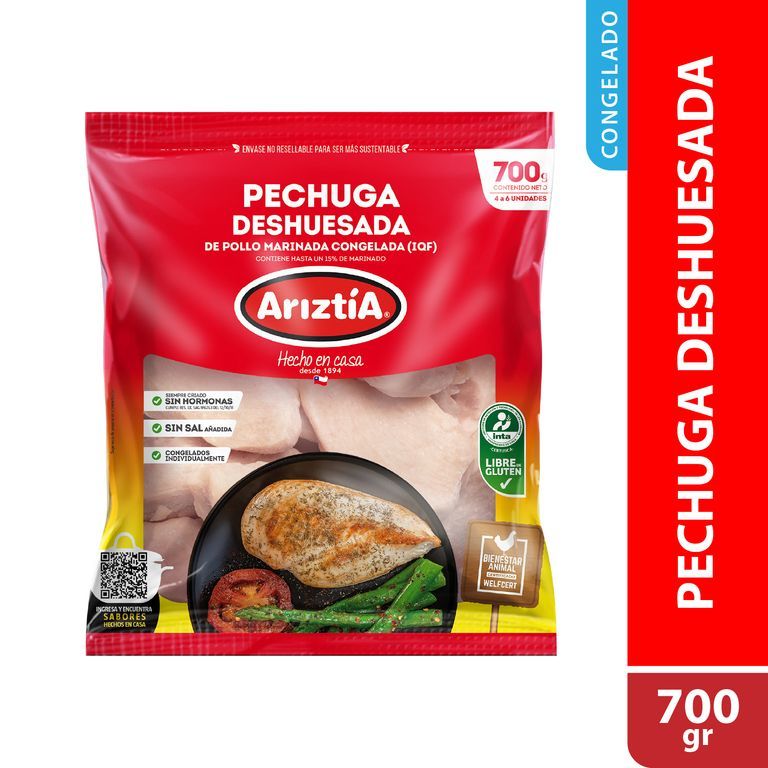 ARIZTIA Pechuga de Pollo Deshuesada Congelada Ariztía 700 g