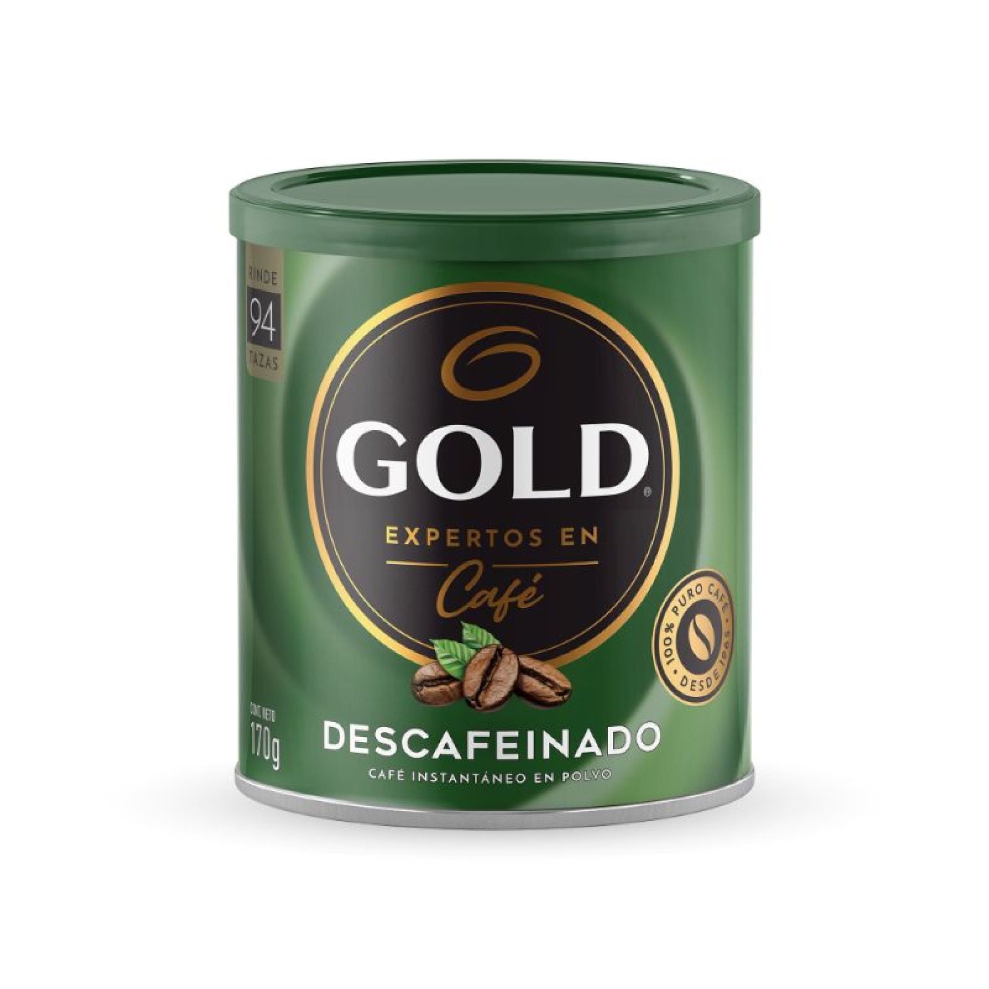 Gold Café en polvo Descafeinado Tarro, 170 gr