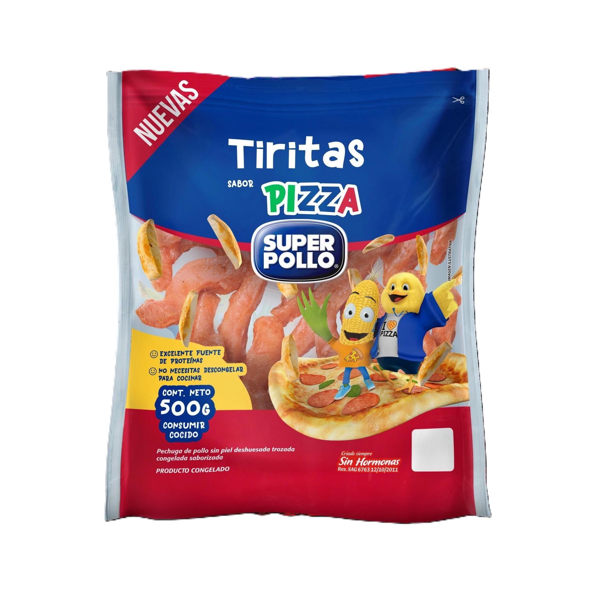 Super Pollo Tiritas de pollo iqf sabor pizza, 500 g