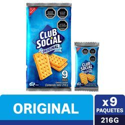 Galletas Saladas Club Social Original 216 g 9 Paquetes