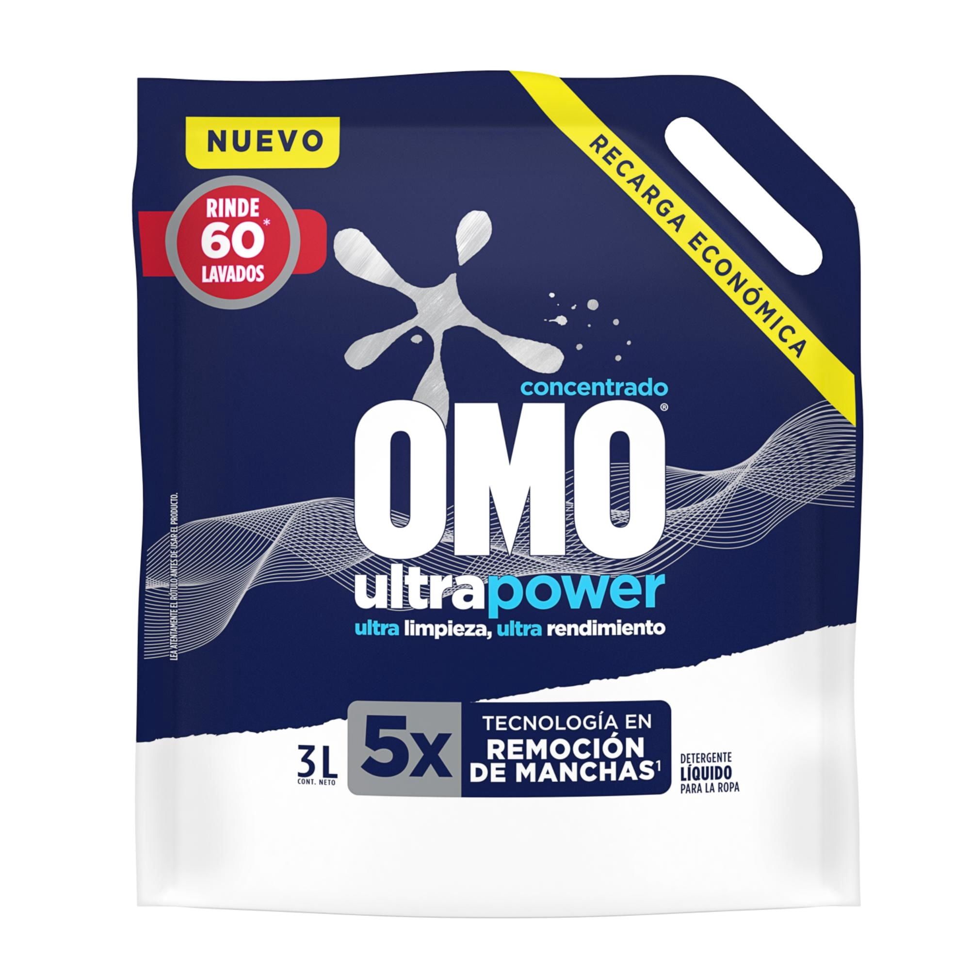 OMO Detergente Líquido Ultra Power Doypack, 3 L