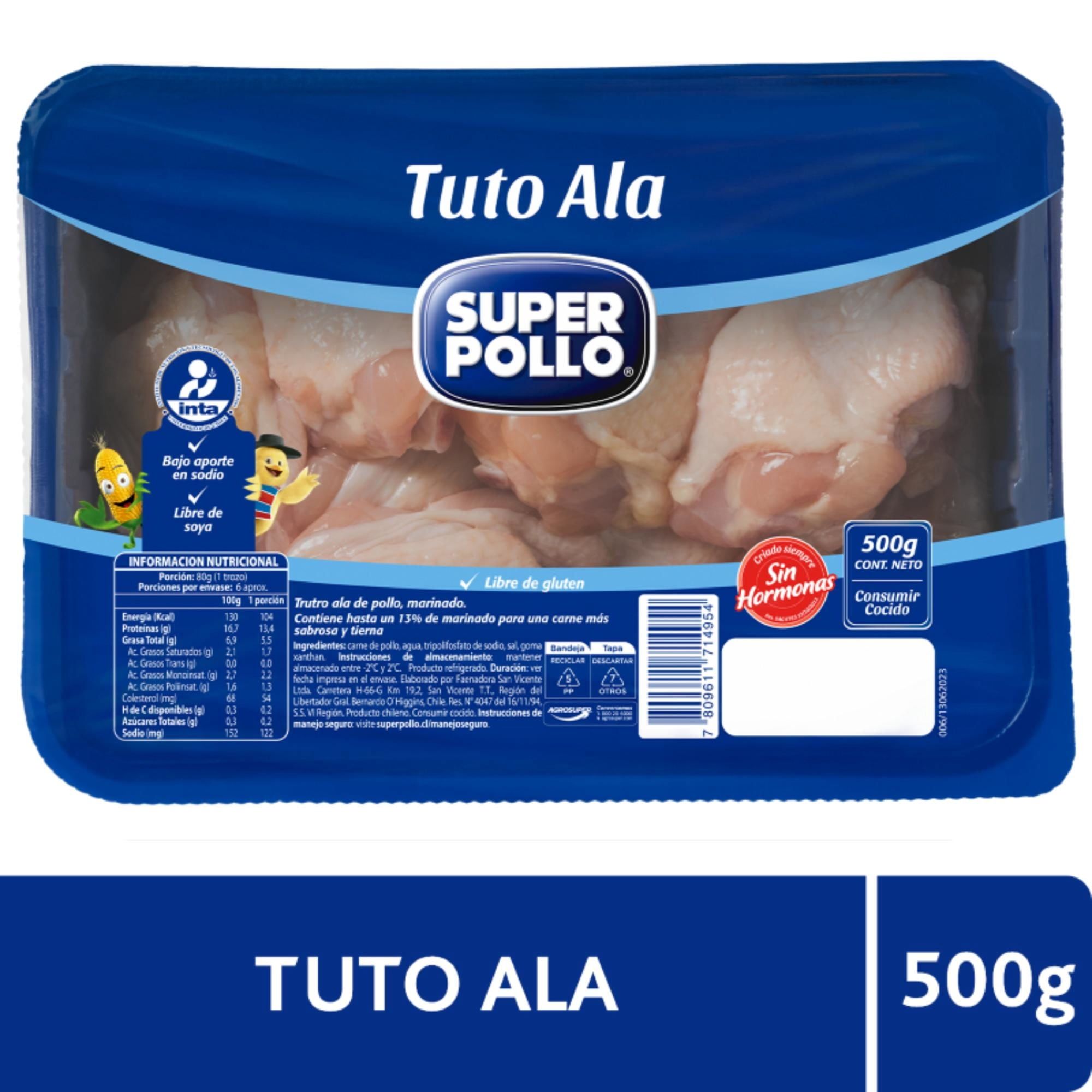 Super Pollo Pollo Trutro Ala Envasado, 500 g