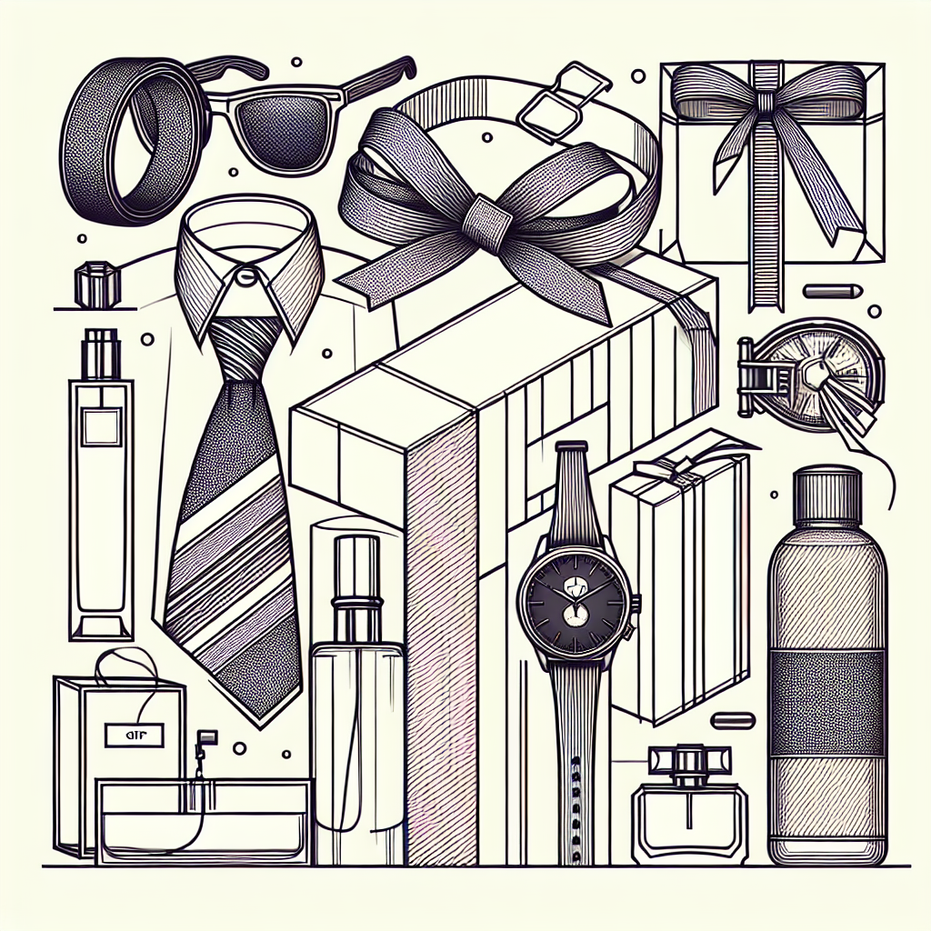 idées cadeaux homme - Illustration style line art