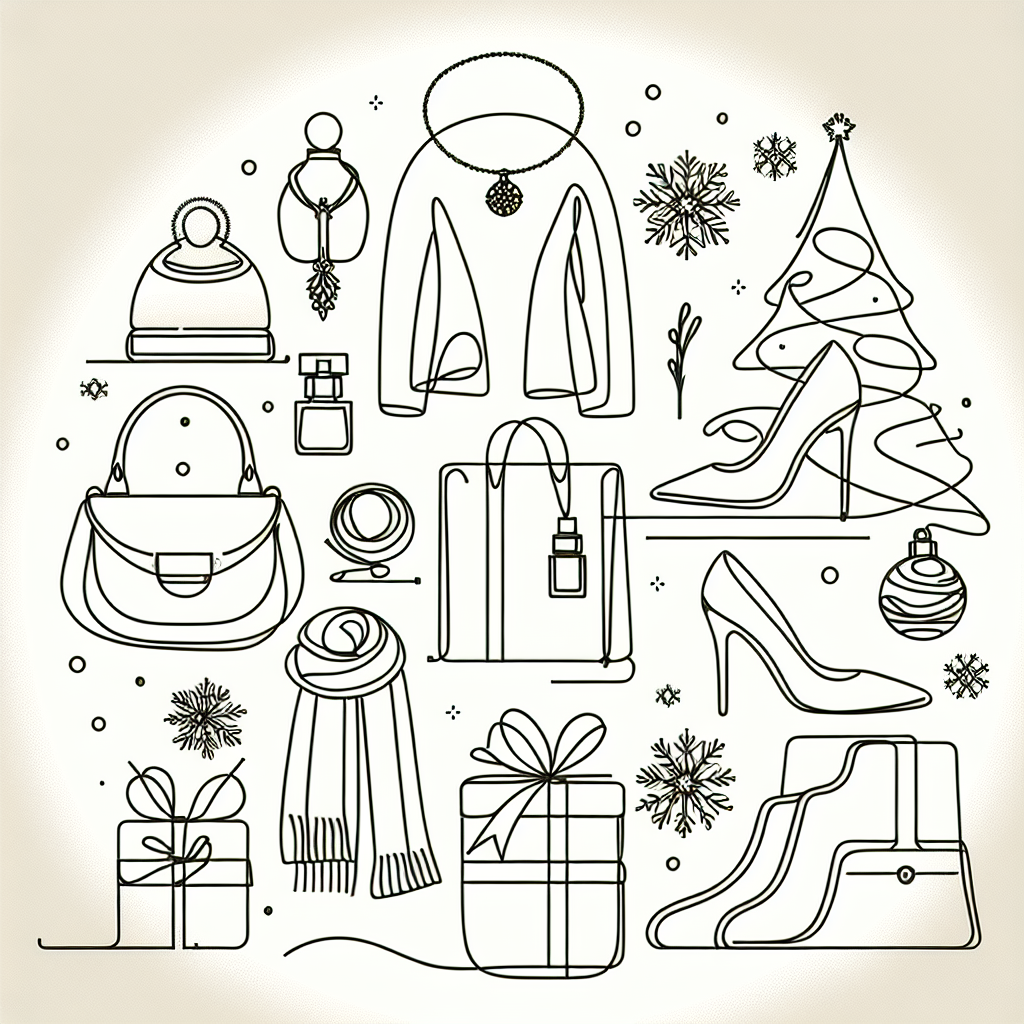 idee cadeau femme noel - Illustration style line art