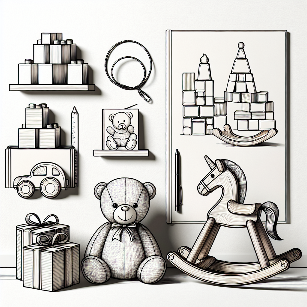 Qu'offrir comme cadeau pour un bébé de 3 ans - Illustration style line art