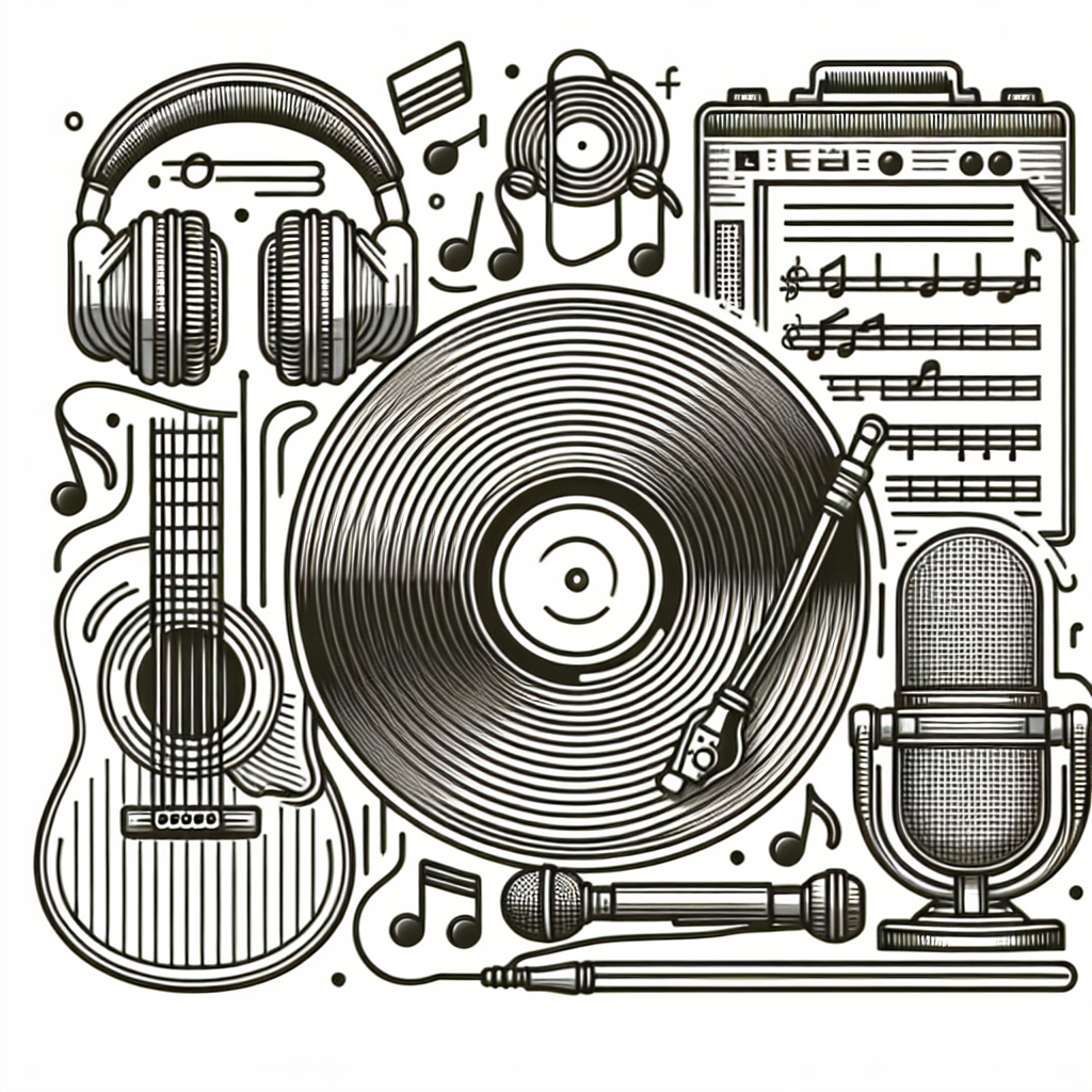 Quel cadeau offrir à une passionnée de musique - Illustration style line art