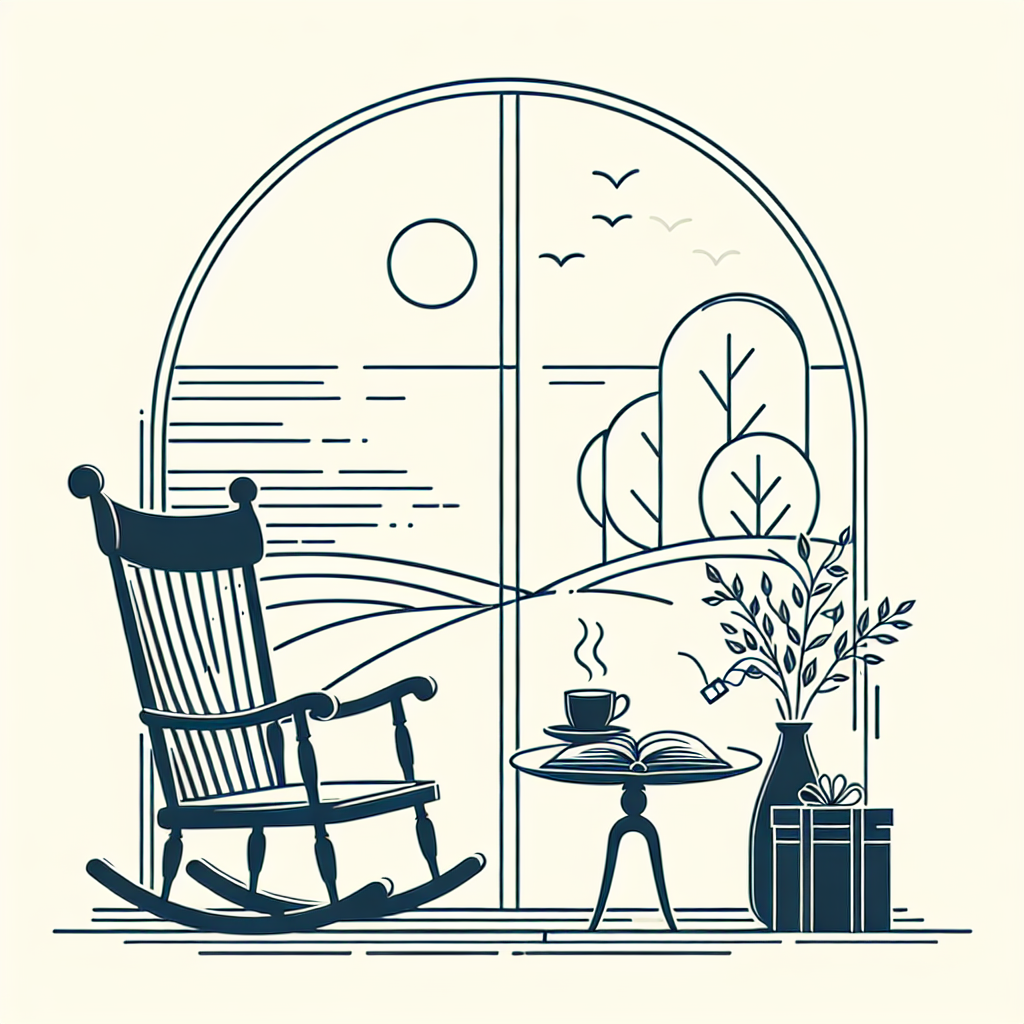 Quel cadeau pour retraite ? - Illustration style line art