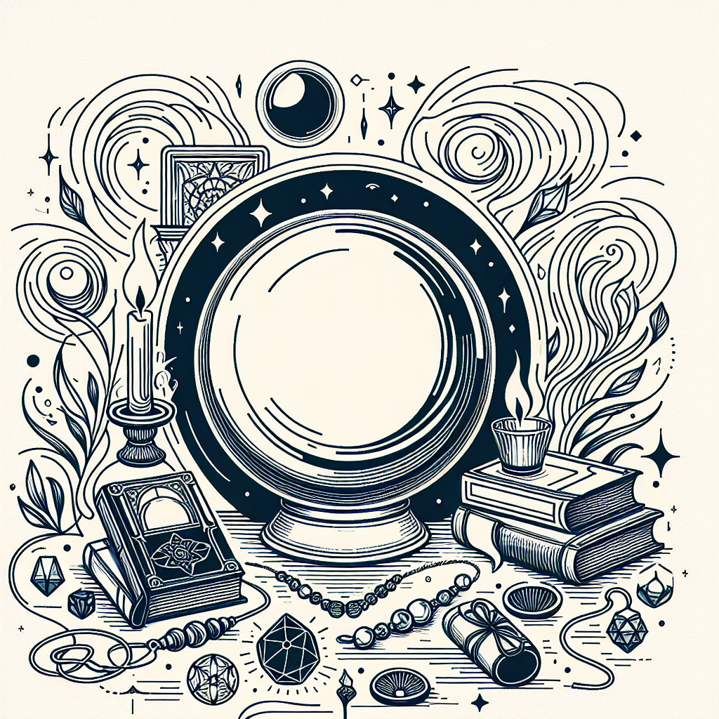 Quelle cadeau offrir pour une personne féru d'esotérisme? - Illustration style line art