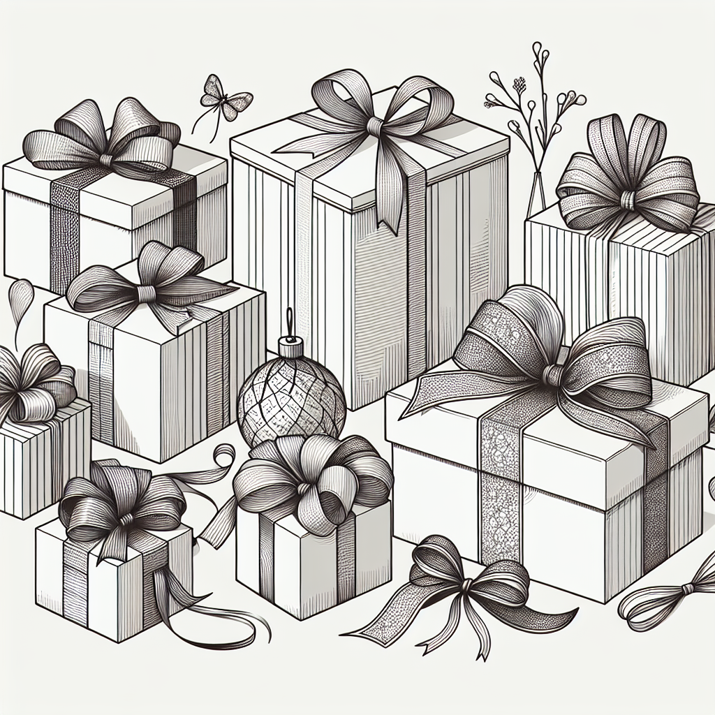 idee cadeau pour noel - Illustration style line art