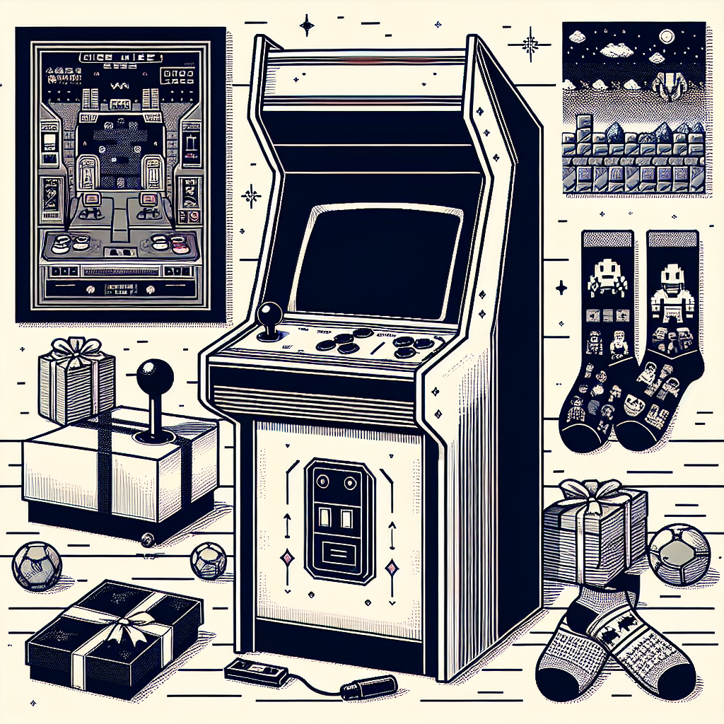 Quel cadeau offrir à un fan de borne d'arcade? - Illustration style line art