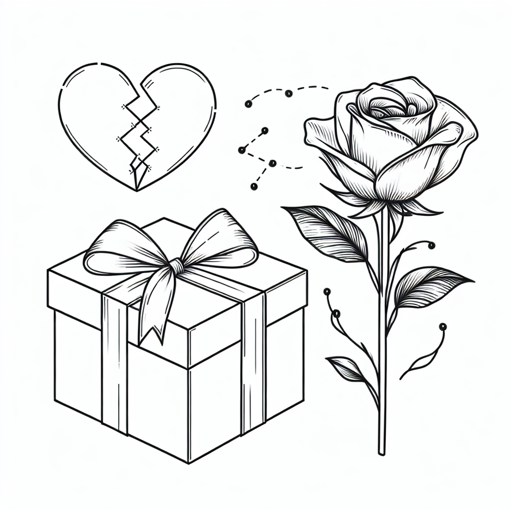 Offrir un cadeau pour se faire pardonner d'une infidélité, est-ce une bonne idée - Illustration style line art