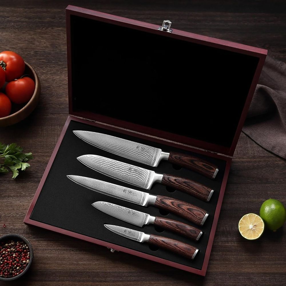 Set de 5 couteaux en Damas