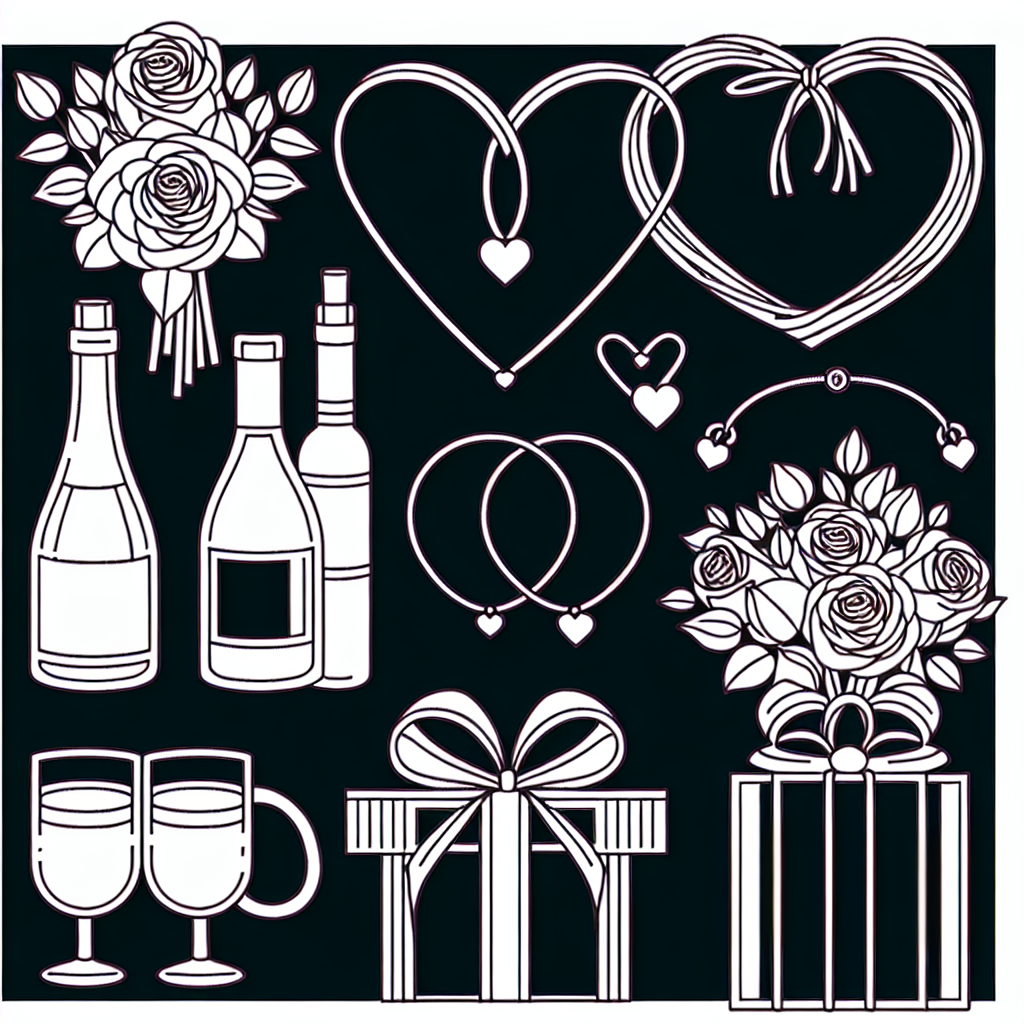 idee cadeau couple - Illustration style line art