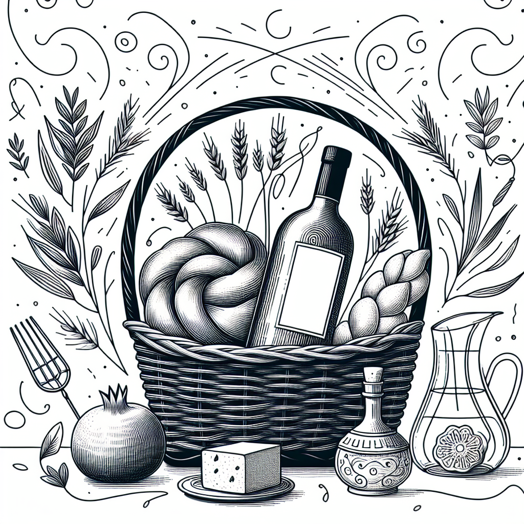 Qu'offrir pour Chavouot  - Illustration style line art