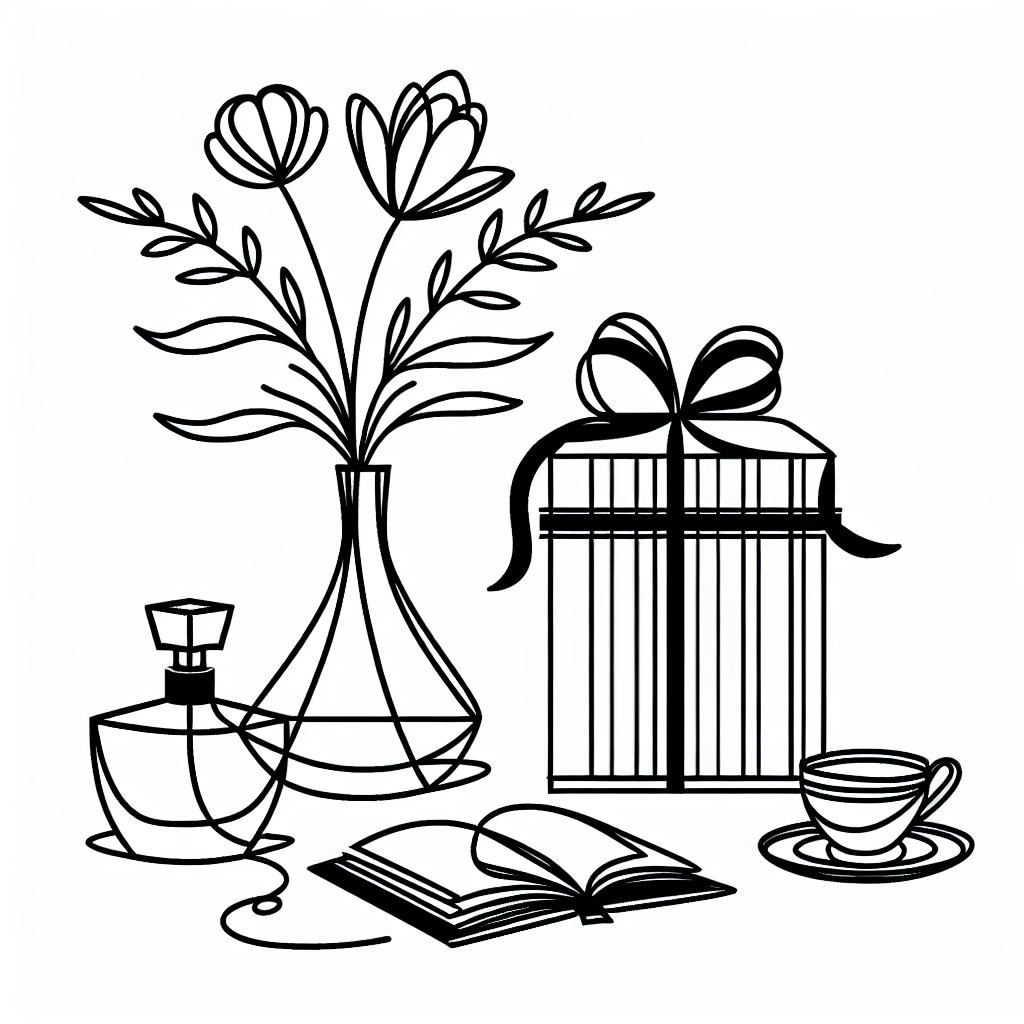 Quelle cadeau offrir pour la fête des mères - Illustration style line art