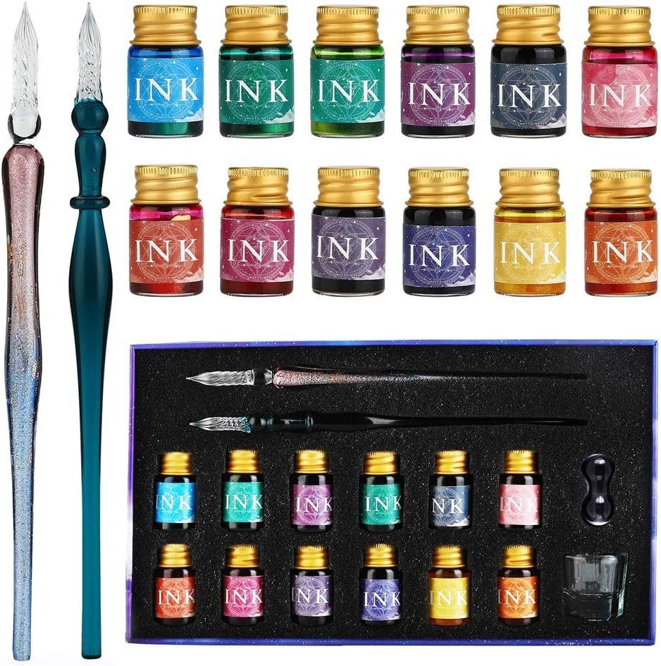 Kit calligraphie moderne avec encres colorées