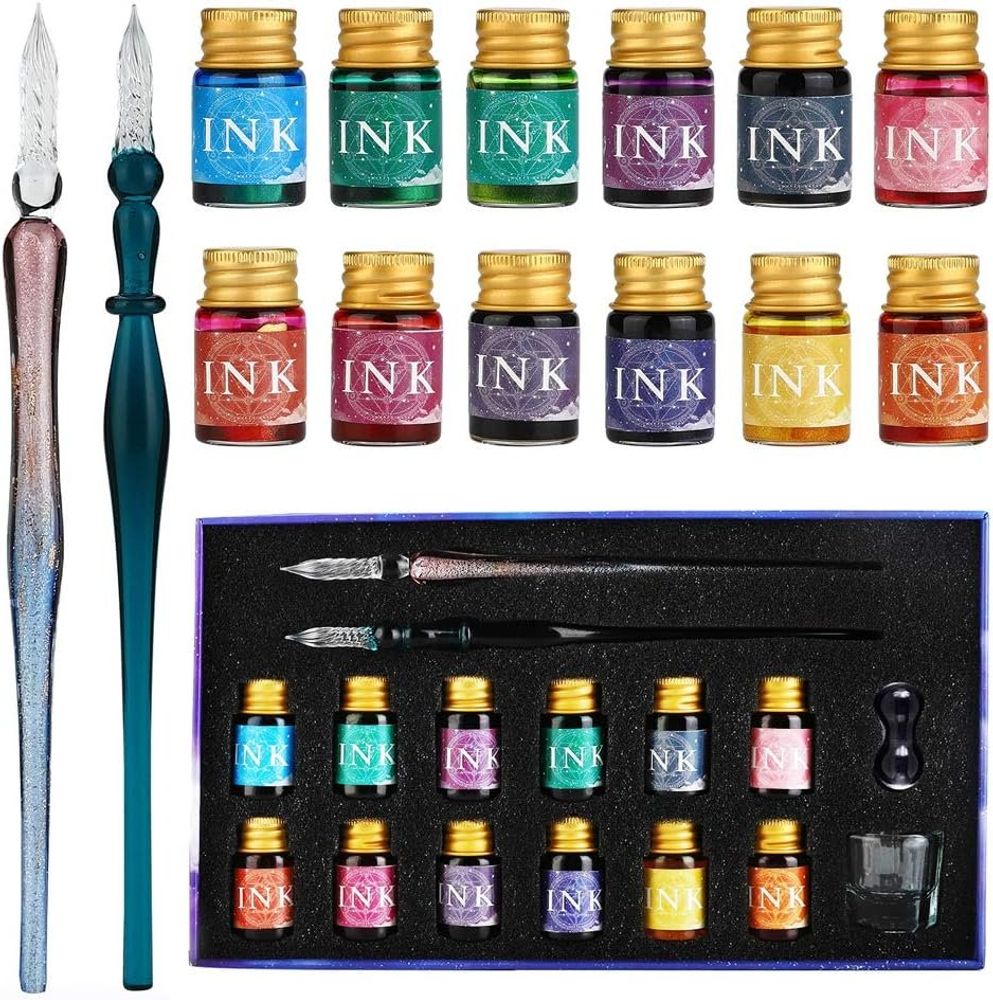 Kit calligraphie moderne avec encres colorées