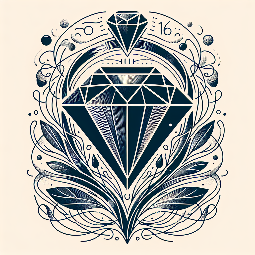 Quel cadeau offrir pour les 16 ans ans de mariage : Noces de saphir ? - Illustration style line art