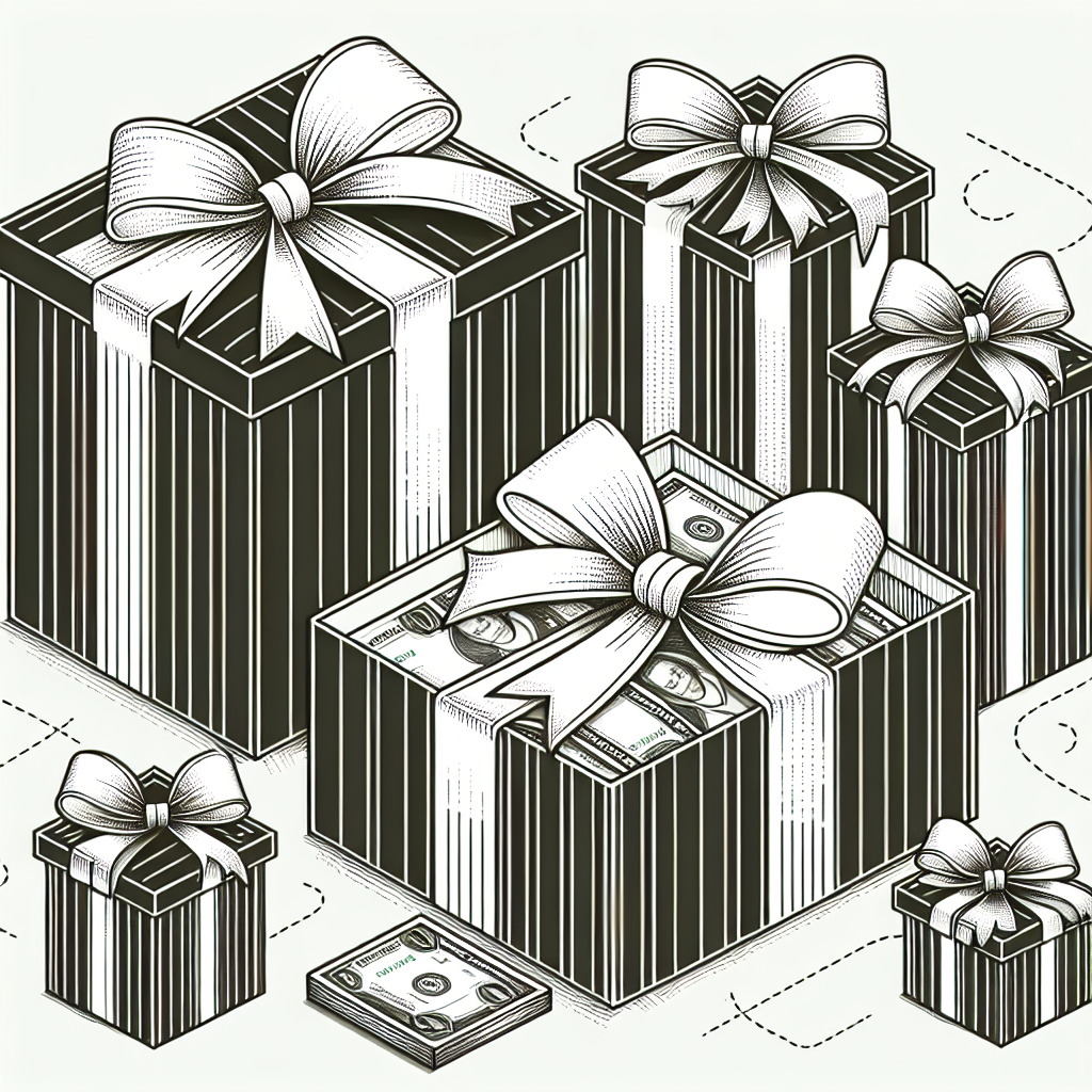 quelle somme d argent peut on donner en cadeau - Illustration style line art