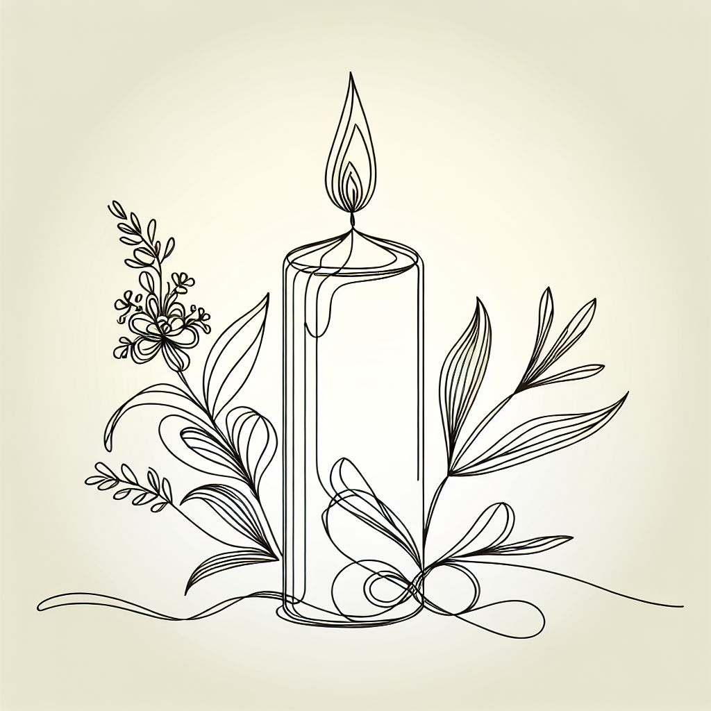 Quel cadeau offrir pour les 4 ans ans de mariage : Noces de cire ? - Illustration style line art