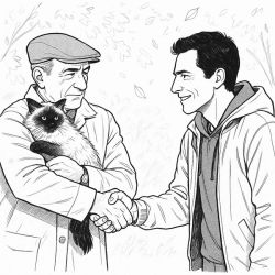 Un homme serrant la main de son beau père