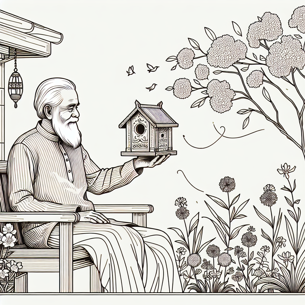 Quel cadeau pour un papy ? - Illustration style line art