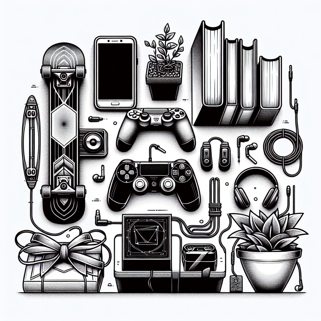 Quel cadeau pour un ado ? - Illustration style line art