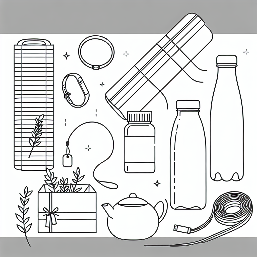 Quels cadeaux pertinents offir à quelqu'un qui se soucie beaucoup de sa santé? - Illustration style line art