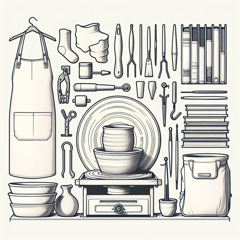 Quel cadeau pour un futur artisant en poterie - Illustration style line art