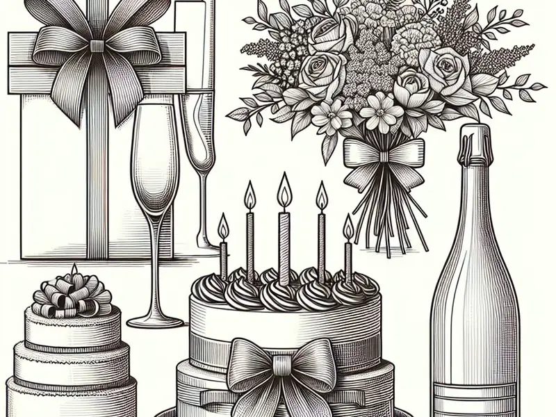 idée cadeau anniversaire - Illustration style line art