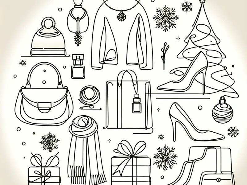 idee cadeau femme noel - Illustration style line art