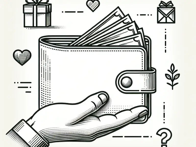 quelle somme d'argent peut-on donner en cadeau - Illustration style line art