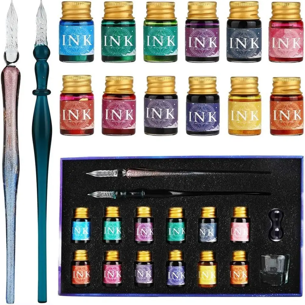 Kit calligraphie moderne avec encres colorées