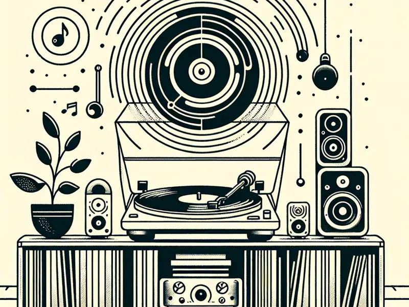 Quel cadeau offir à un fan disque vinyle? - Illustration style line art