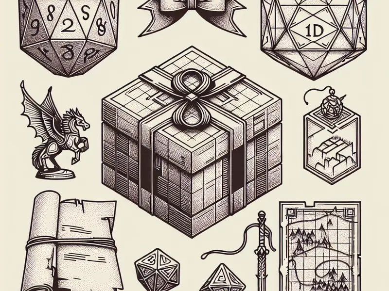Quel cadeau offrir à un fan de D&D? - Illustration style line art