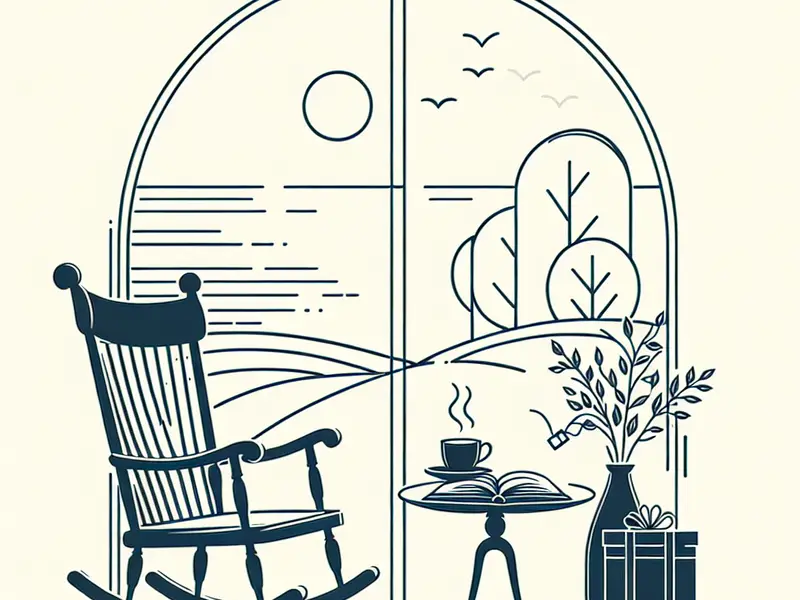 Quel cadeau pour retraite ? - Illustration style line art