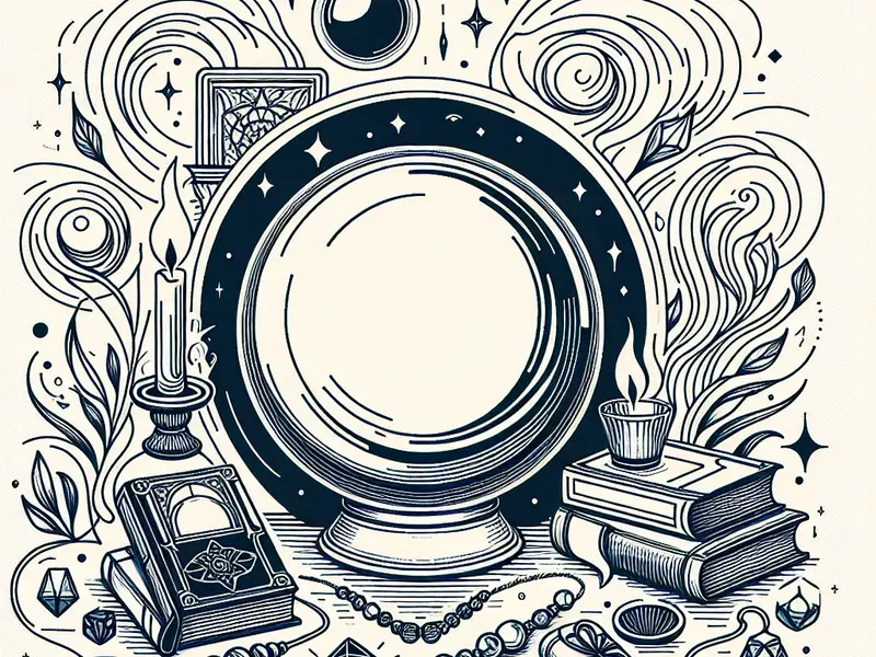 Quelle cadeau offrir pour une personne féru d'esotérisme? - Illustration style line art