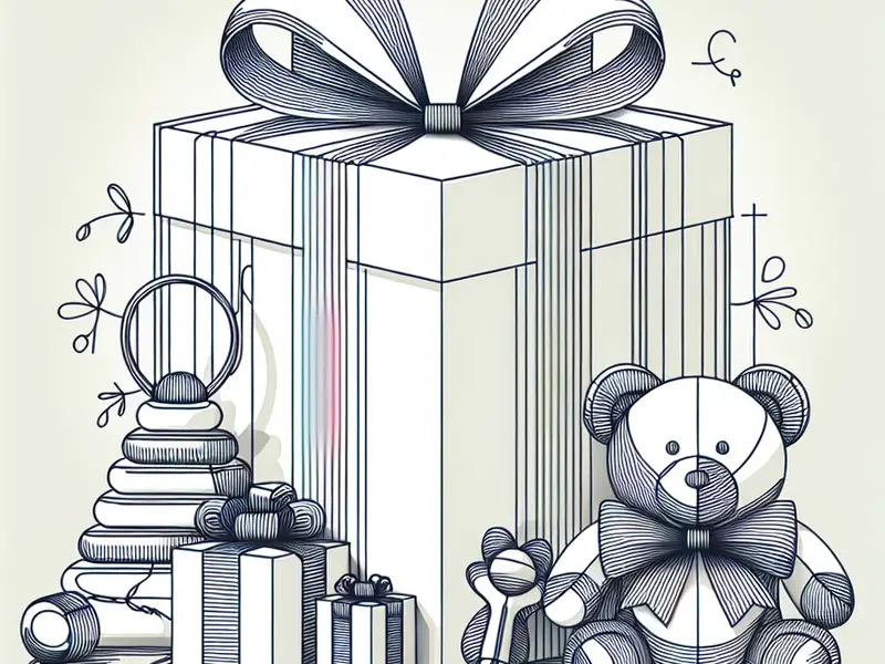 Qu'offrir comme cadeau pour un bébé d'1 an - Illustration style line art