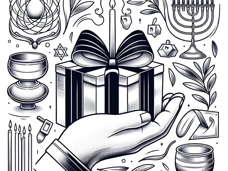 Qu'offrir pour Hanoukka - Illustration style line art