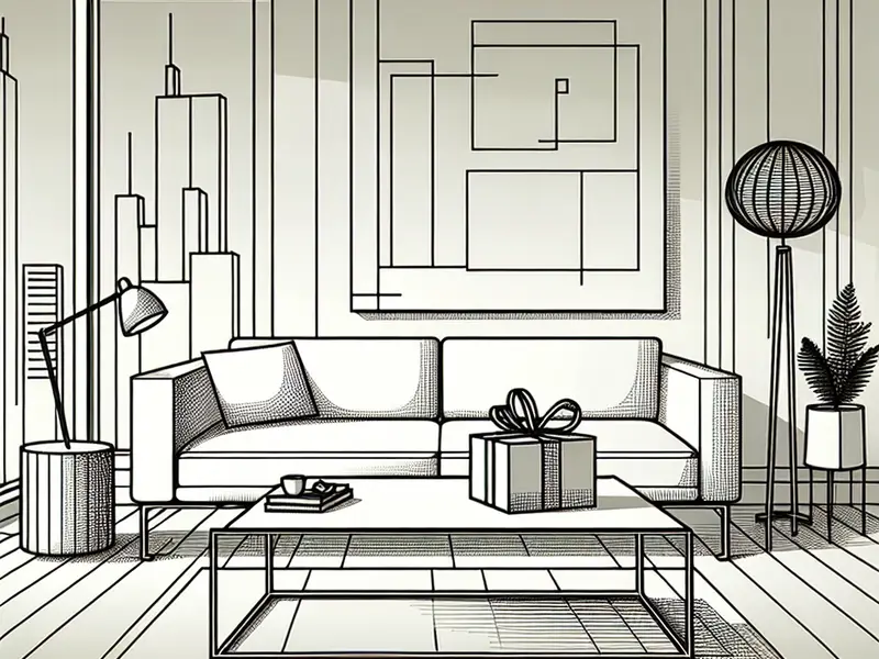 Quel cadeau pour un urbain qui n'aime rien - Illustration style line art