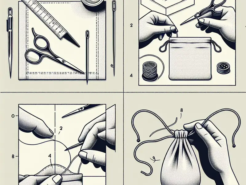comment faire une pochette cadeau - Illustration style line art