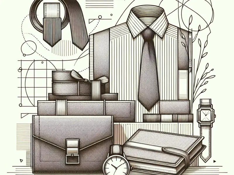 Quel cadeau pour pere ? - Illustration style line art